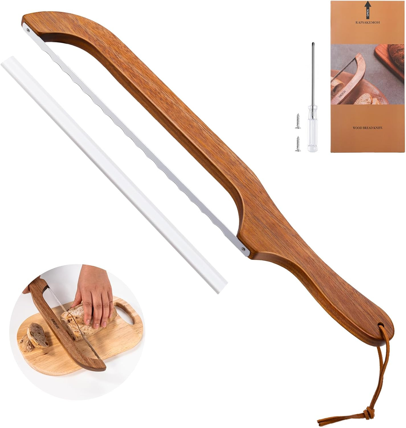 Bow-Style Bread Slicing Knife 15.7″ Even Cuts for Loaves & Baguettes