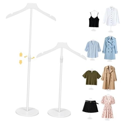 Novabright Pack Shirt Display Stand0-35 Inch Height Adjustable Classic 2 White