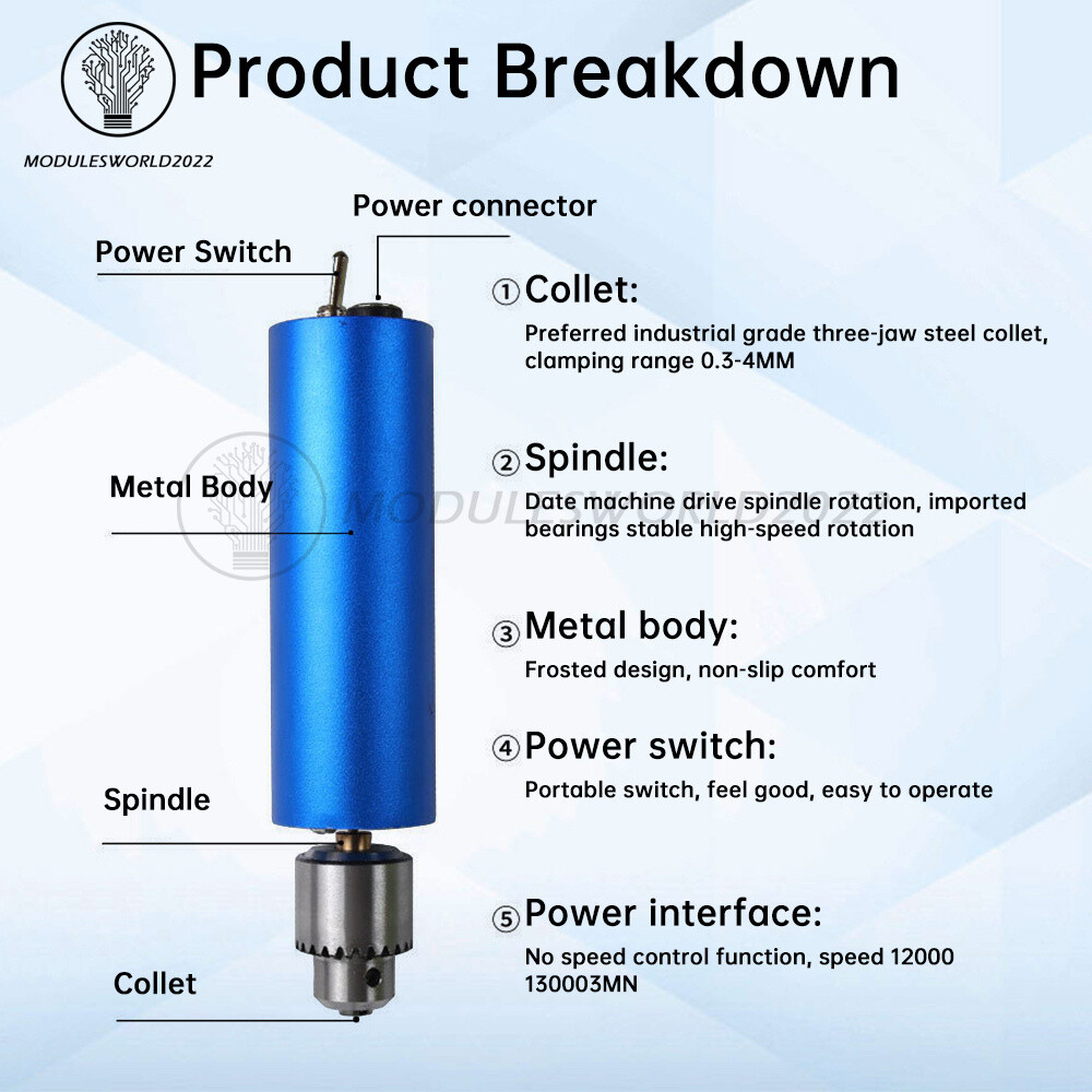 Handheld Mini Metal Electric Grinder Polishing Engraving Stepless Speed Control