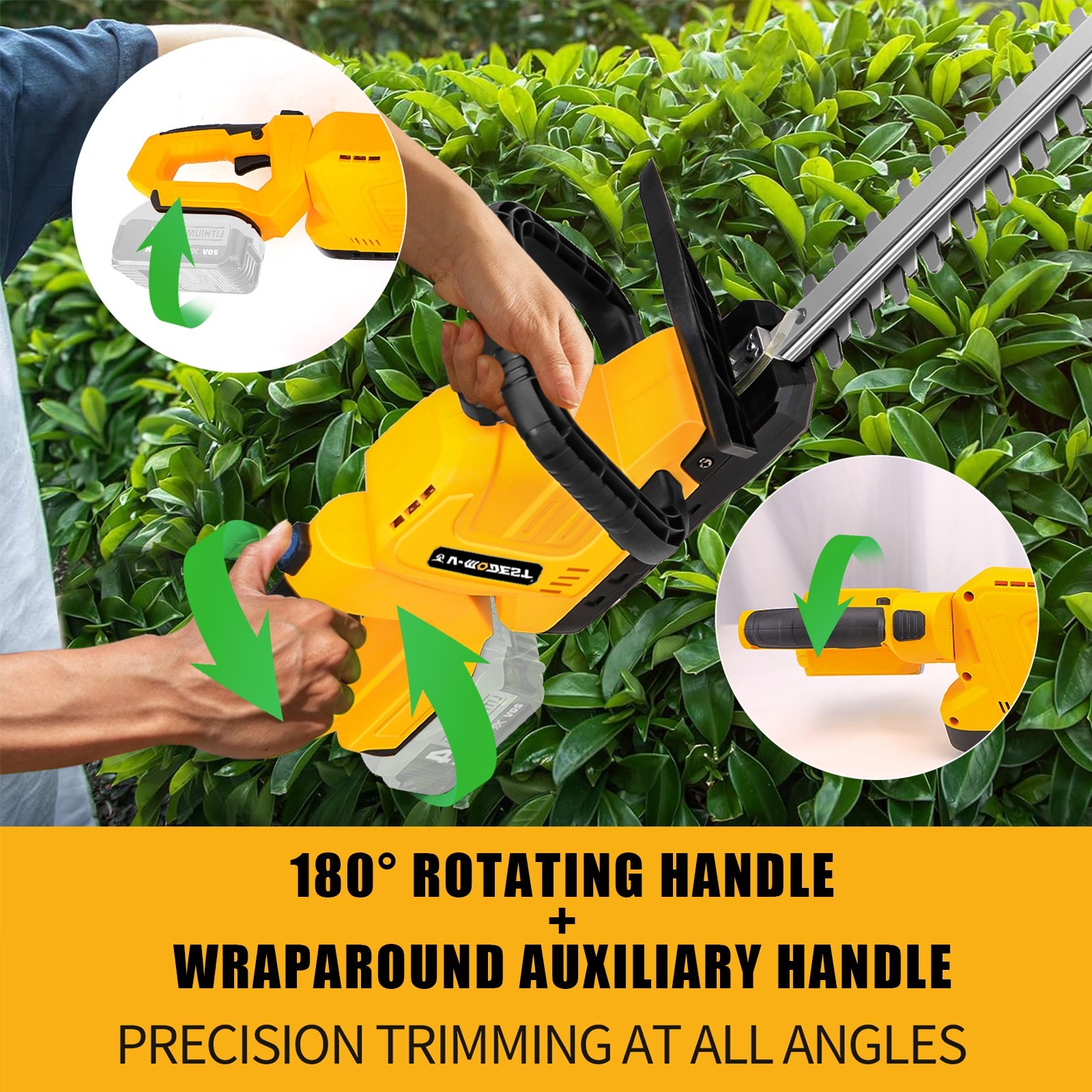 20 in. Cordless Hedge Trimmer For Dewalt 20V MAX Battery Brushless (Tool Only)