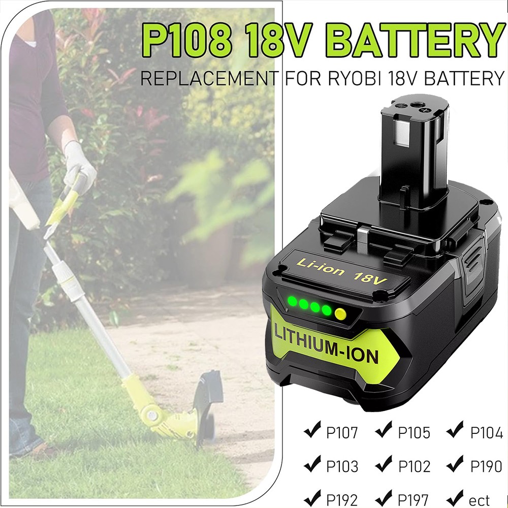 3PACK 18V 8.0Ah P108 One+Plus High Capacity Battery Lithium-Ion New for Ryobi