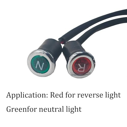 Red Green ATV Neutral Reverse Indicator Light, 12V Gear Position Light 1 Pair
