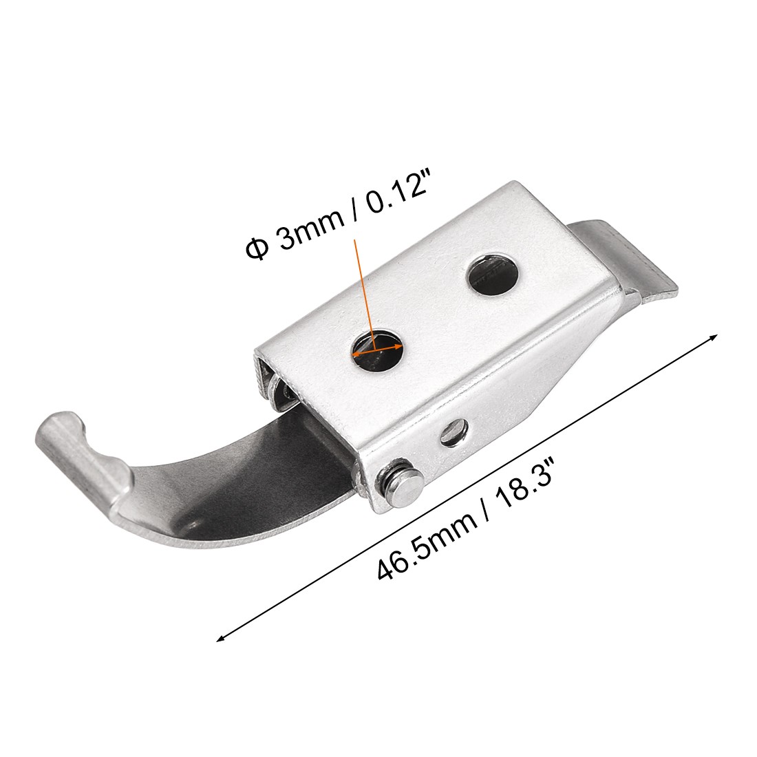 3pack 1.83 Inch 304 Stainless Steel Draw Toggle Latch with Spring Steel Hook