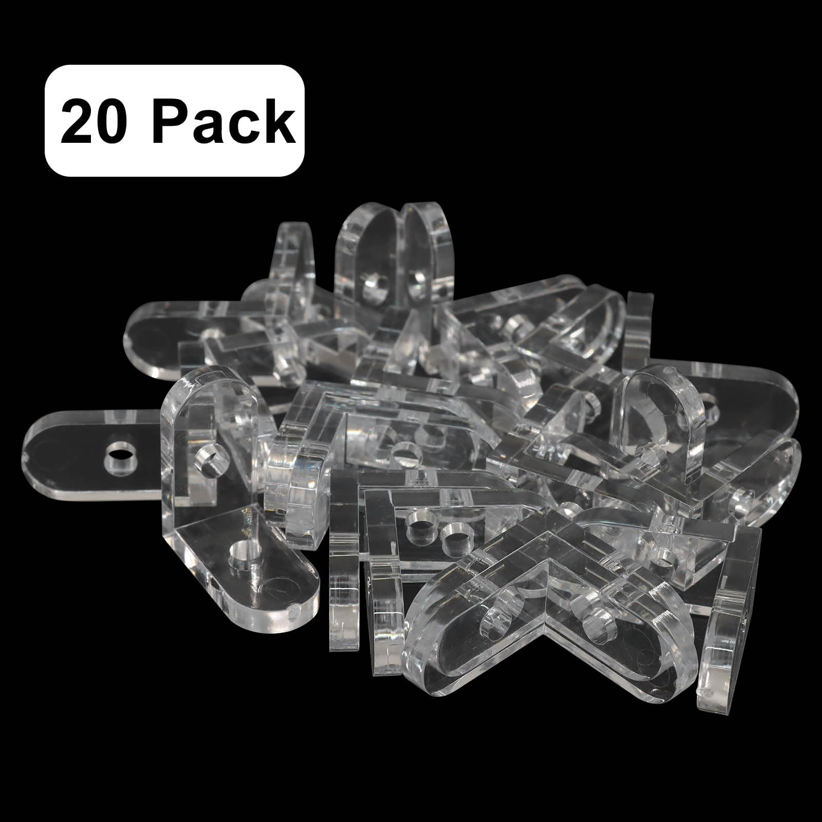 Piutouyar 20 Pack Acrylic L Brackets, Clear L-Shaped Corner Brace