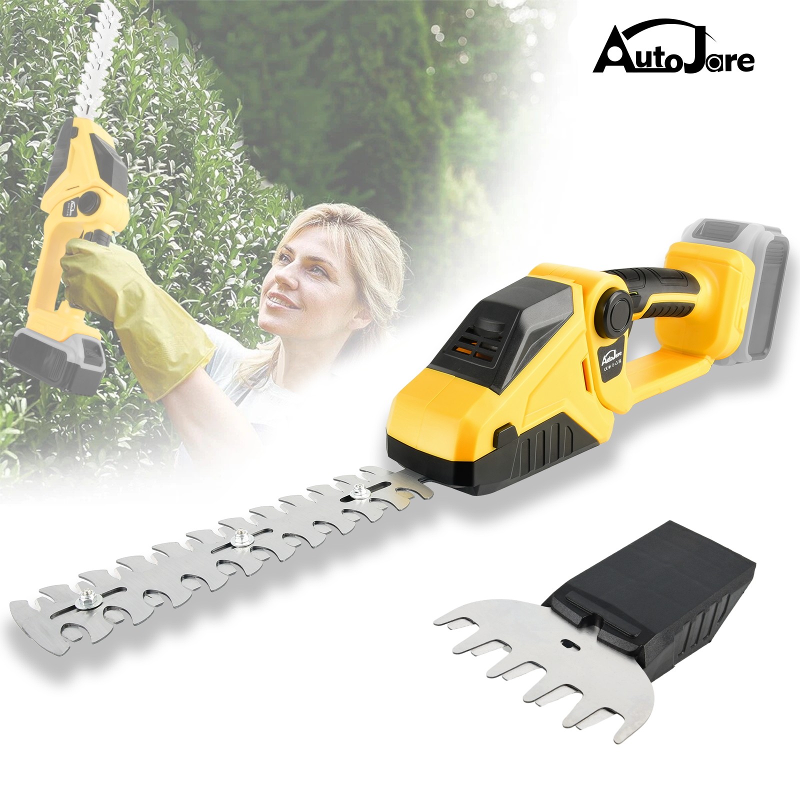 2-in-1 Cordless Hedge Shrubbery Trimmer Grass Shear For DeWALT 20V MAX Battery