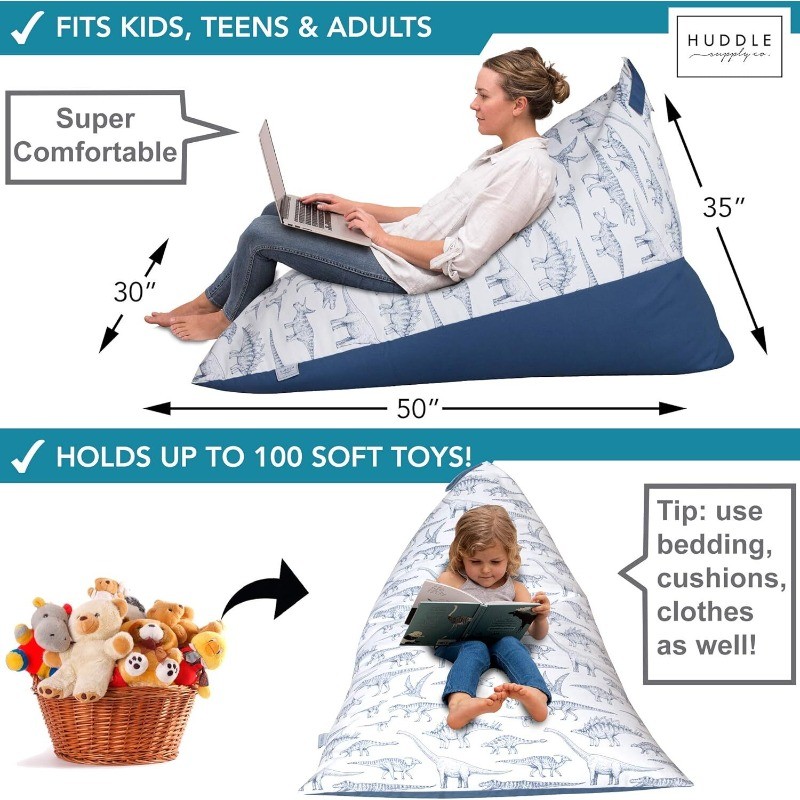 Original Stuffed Animal Bean Bag for Storage(No Filler) for Kids Teens & Adults