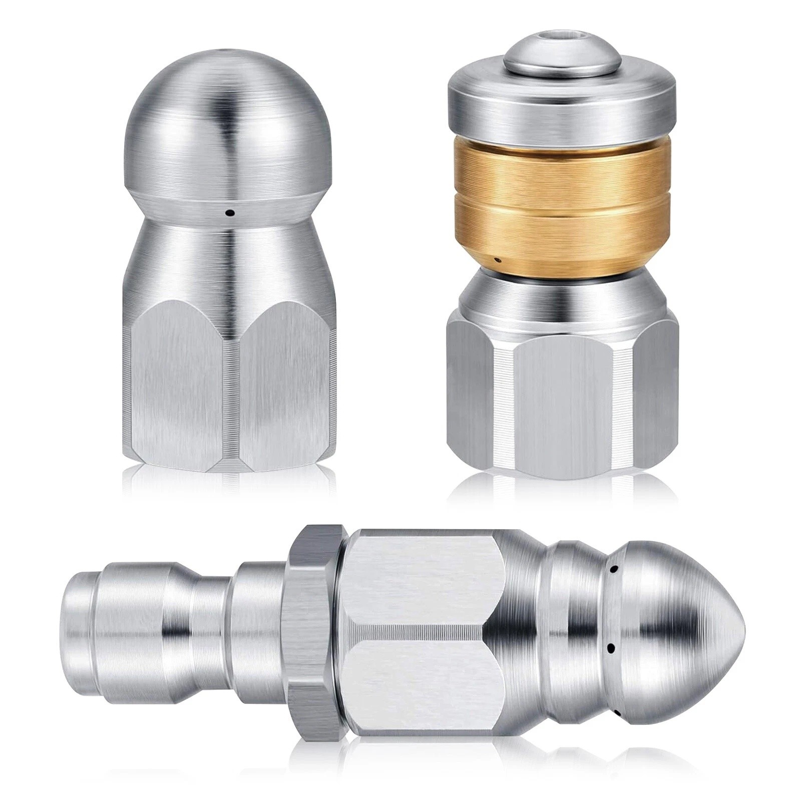 3PCS 5000PSI Pressure Washer Sewer Jetter Nozzles Drain Cleaning Hose Nozzle Tip