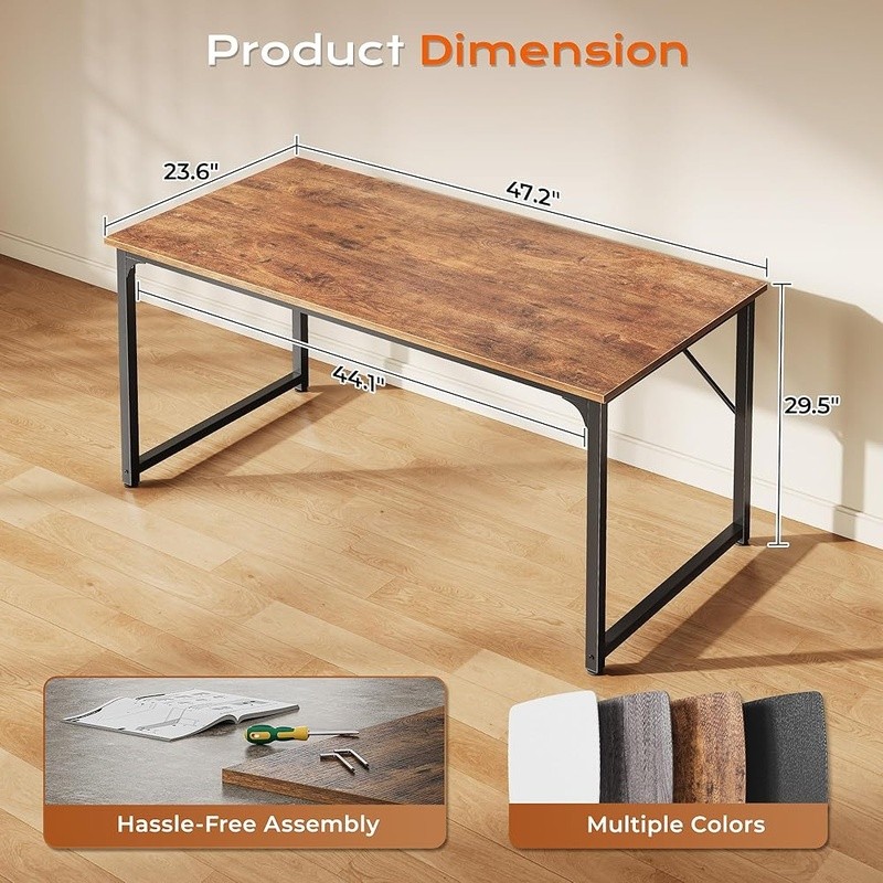 Spacious Computer Desk Home Office Study Space Adjustable Feet Modern Design New