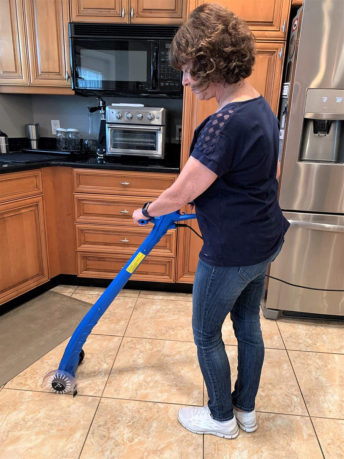 Grout Groovy! Electric Stand-Up Grout Cleaning Machine for Tile Floors & Bathroo