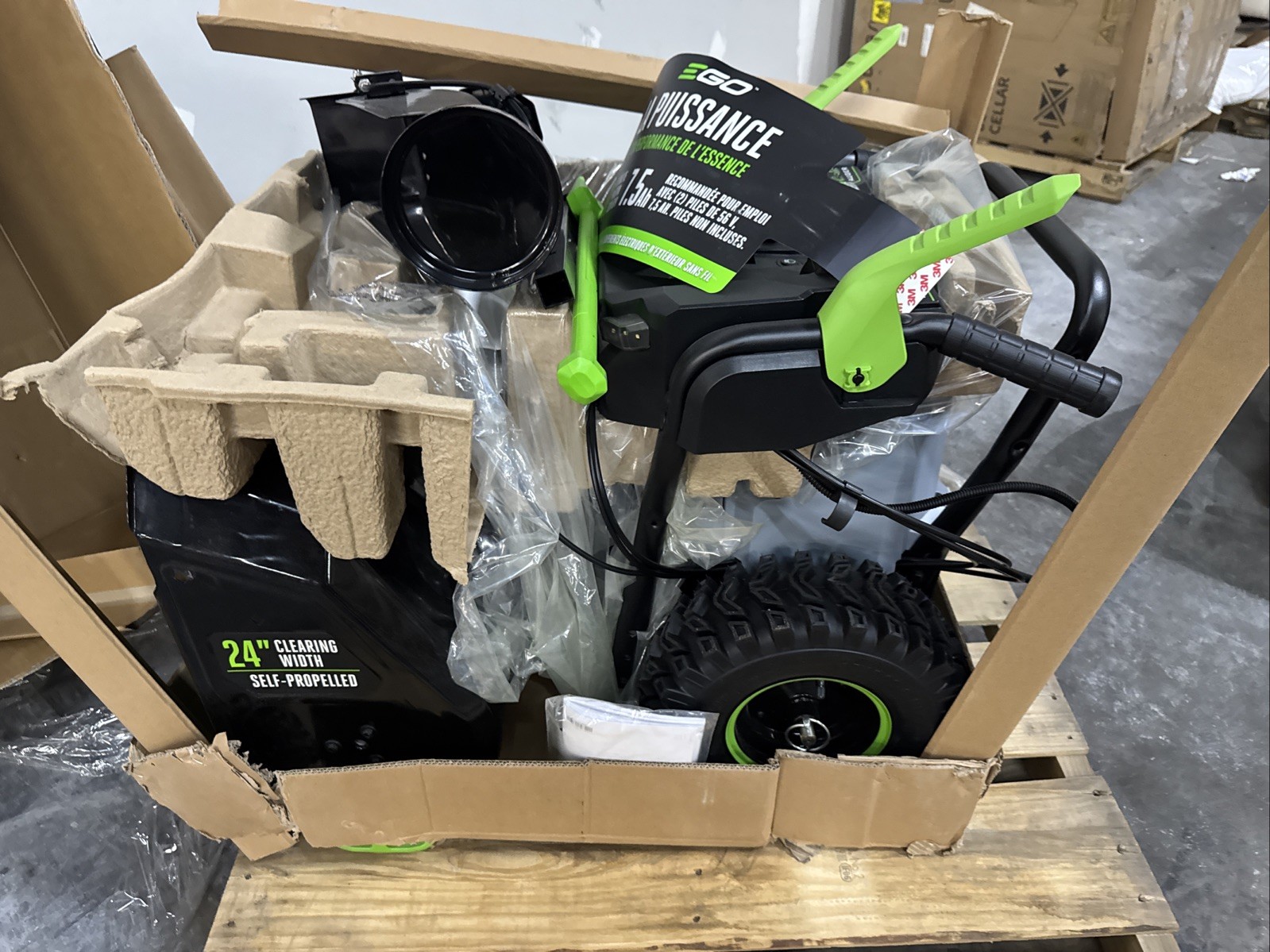 Ego SNT2405 Power+ 56V Snow Blower 24In Self Propelled 2 Stage w/ 2 Batteries