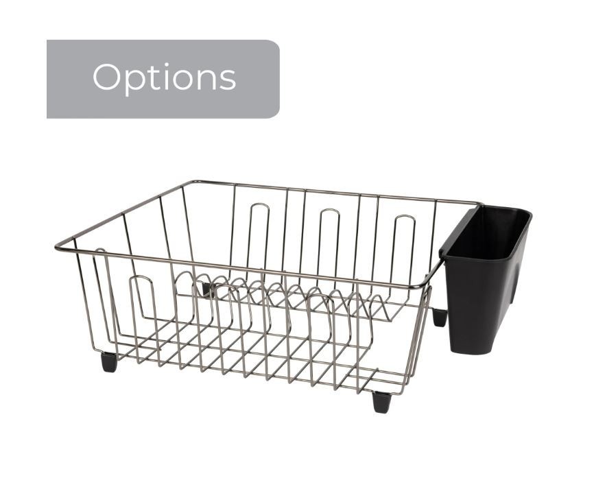 Small Dish Drainer Rack – Chrome/Black