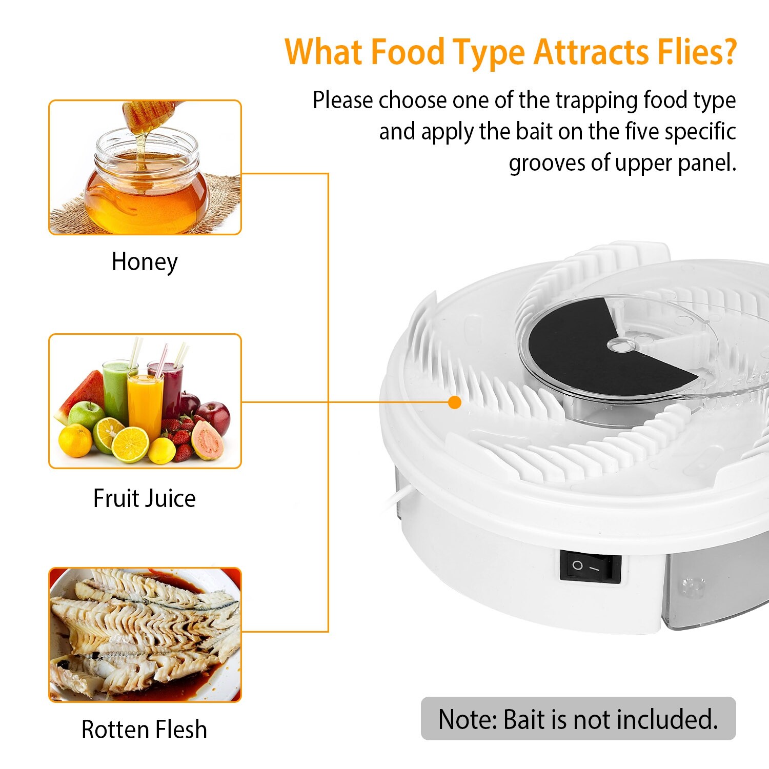 Electric Fly Trap Automatic Fly Catcher Rotating Fly Pest Repellent Kitchen Tool