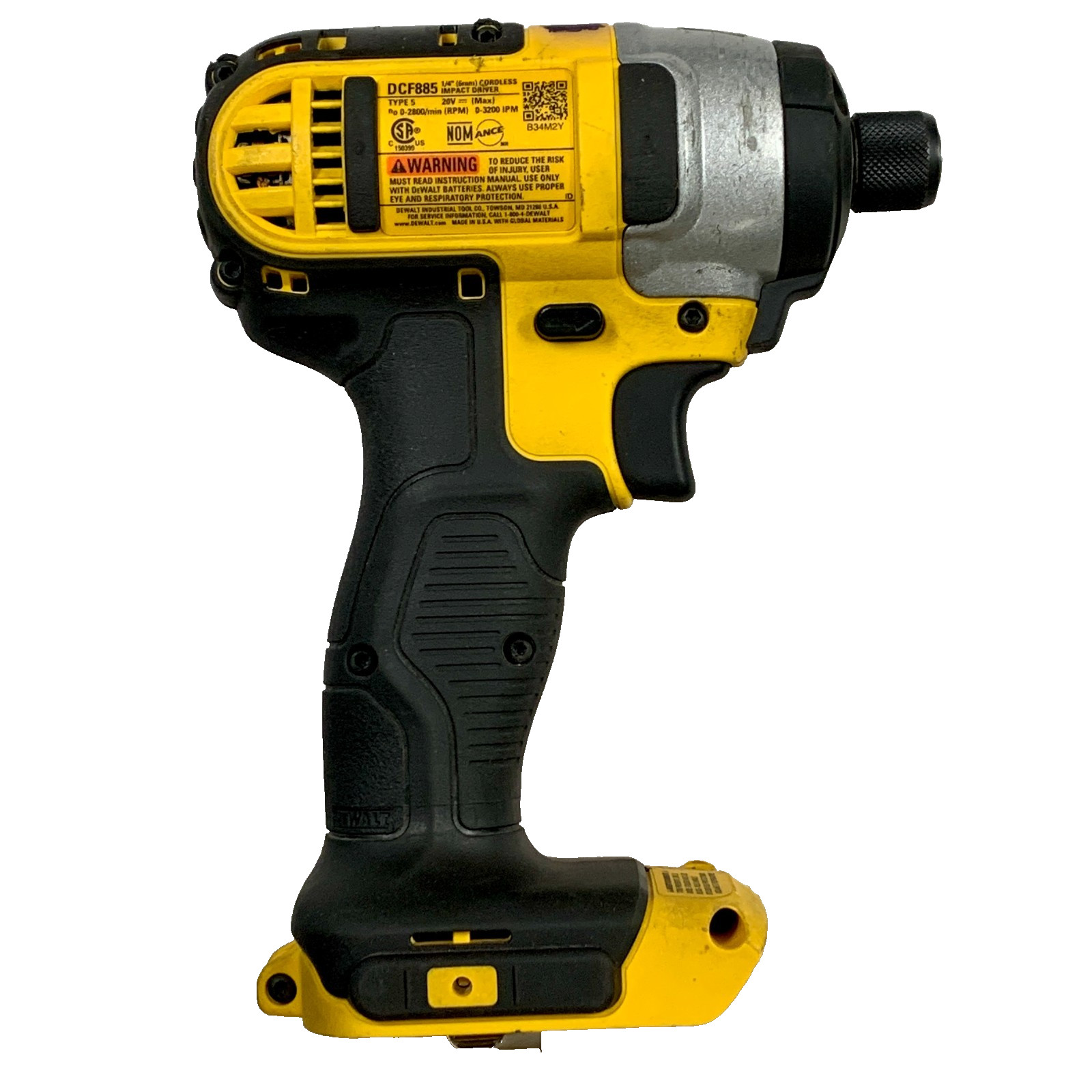 DEWALT DCF885B 20V MAX Lithium Ion 1/4″ Impact Driver TOOL ONLY 0395
