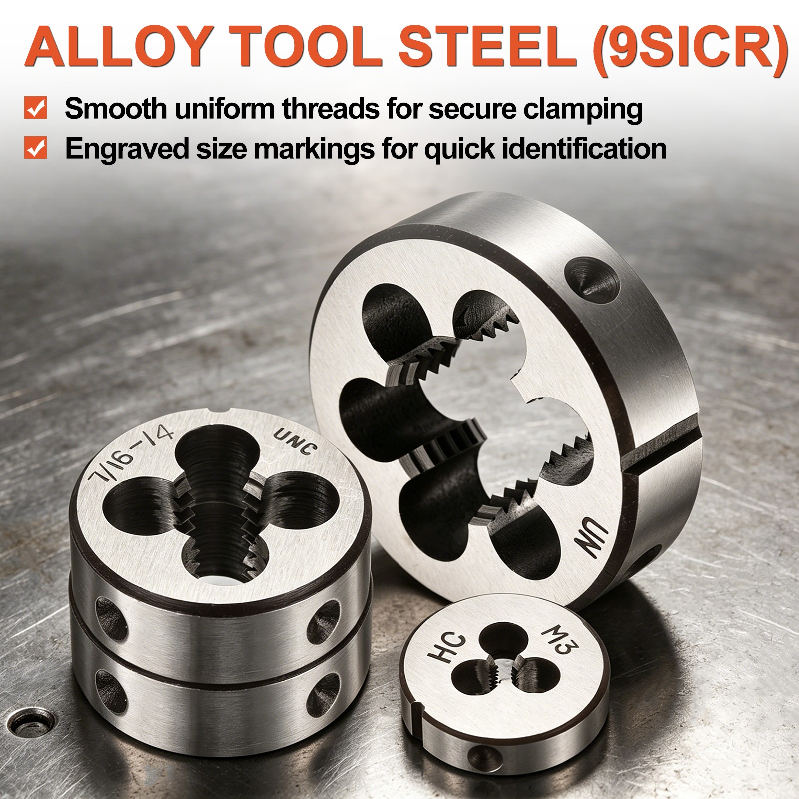 M2.5 x 0.35 Tap and Die Set M2.5 x 0.35 Machine Thread Tap and Round Die