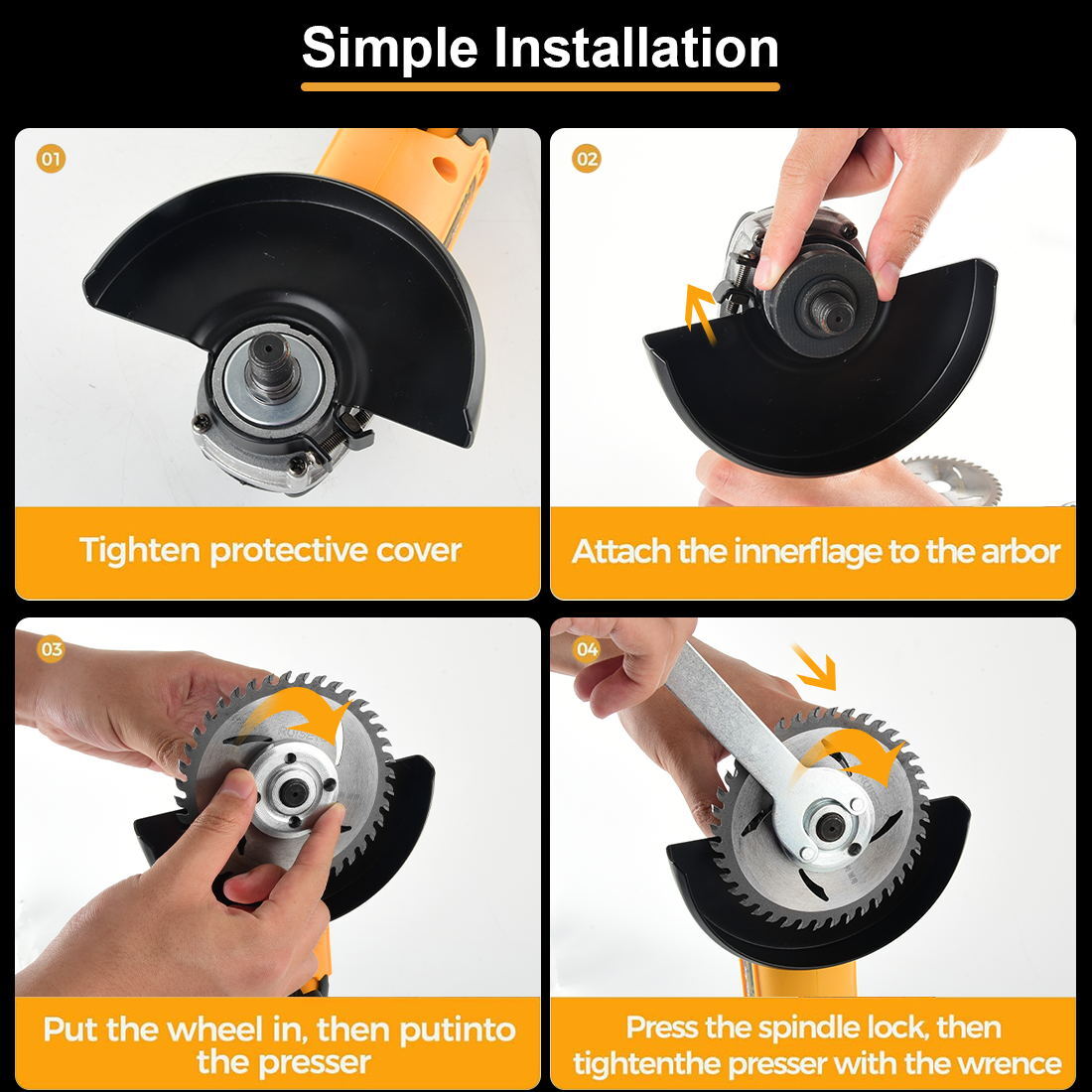 Cordless 4-1/2 Power Angle Grinder for Dewalt 20V Max Battery Brushless 9000 RPM