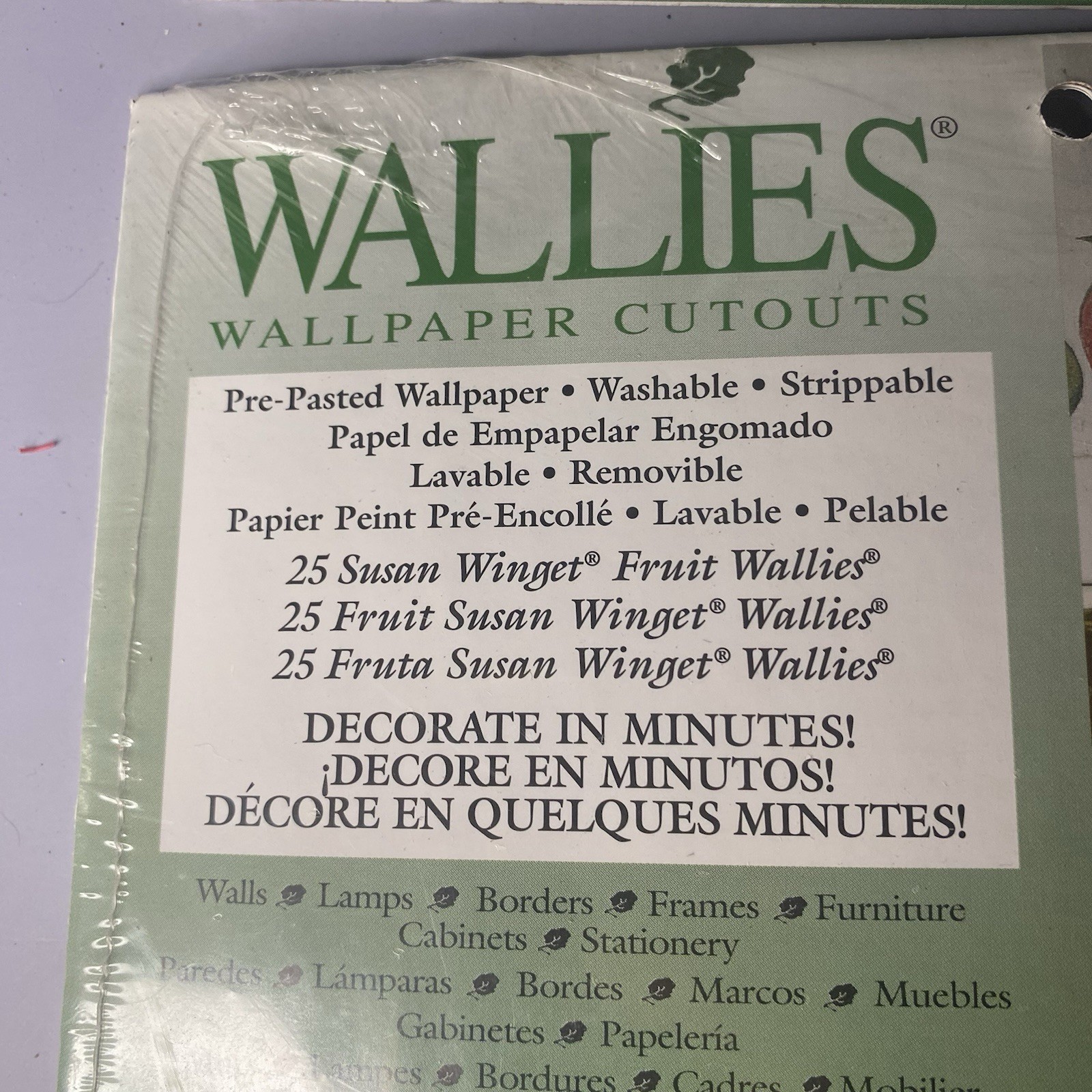 VNTG Wallies Lot of 4 Sets FRUITS Wallpaper Cutouts for Any Room Crafts New