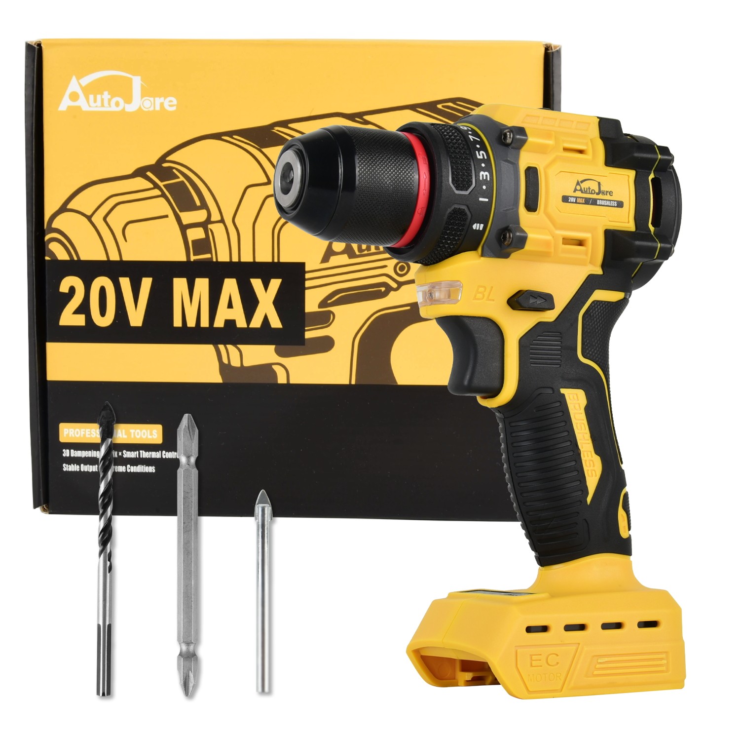 3/8″ Cordless Brushless Drill Driver for Dewalt 20V Max Battery TOOL ONLY