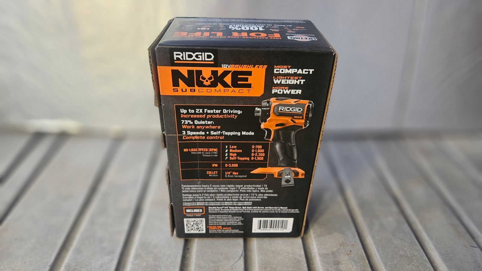 Ridgid Nuke 1/4″ Hex Stealth Force Pulse Driver 18V Brushless Cordless RNKSID03B