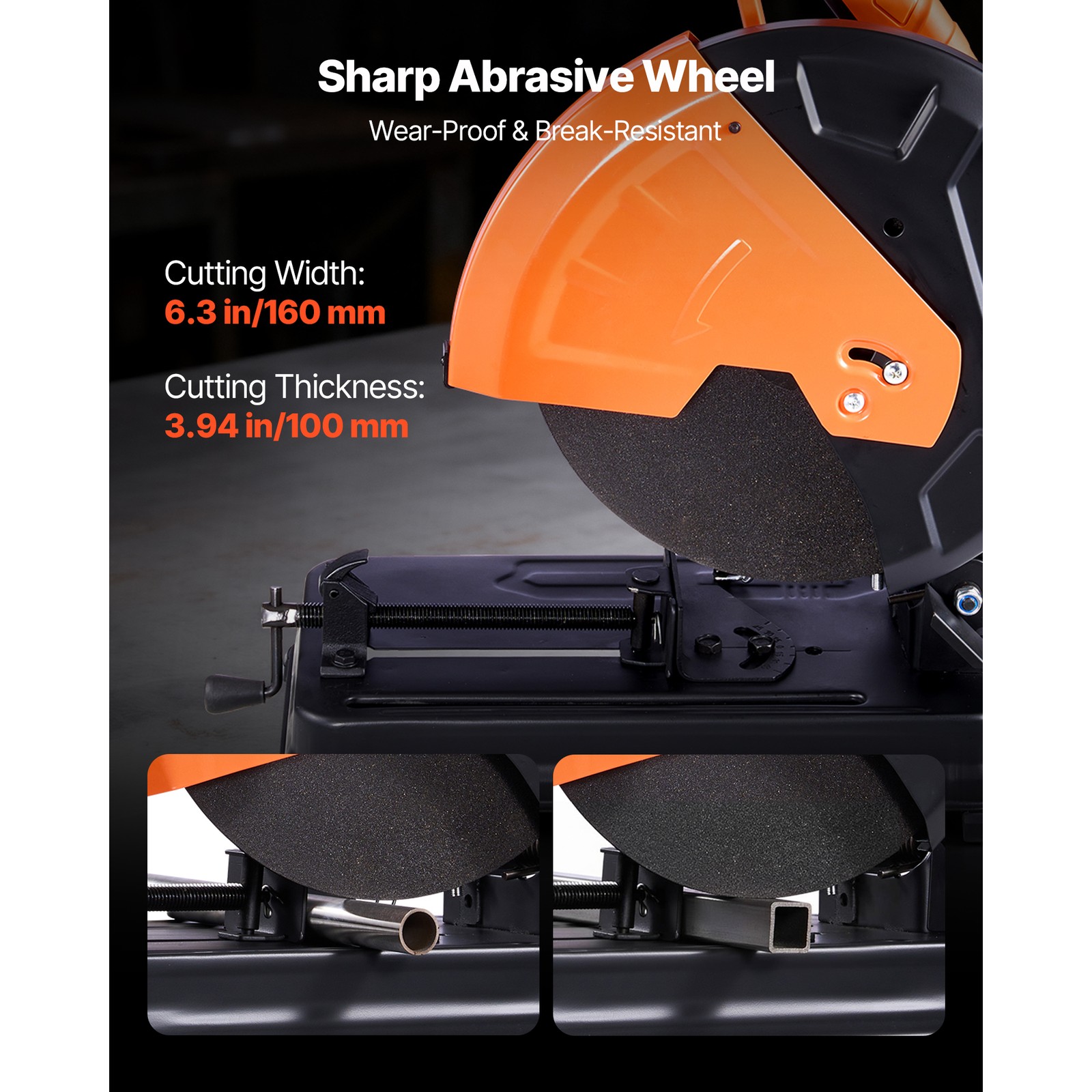 Uimoso 14-Inch Metal Cutting Chop Saw with Abrasive Wheel, 3500 RPM Speed