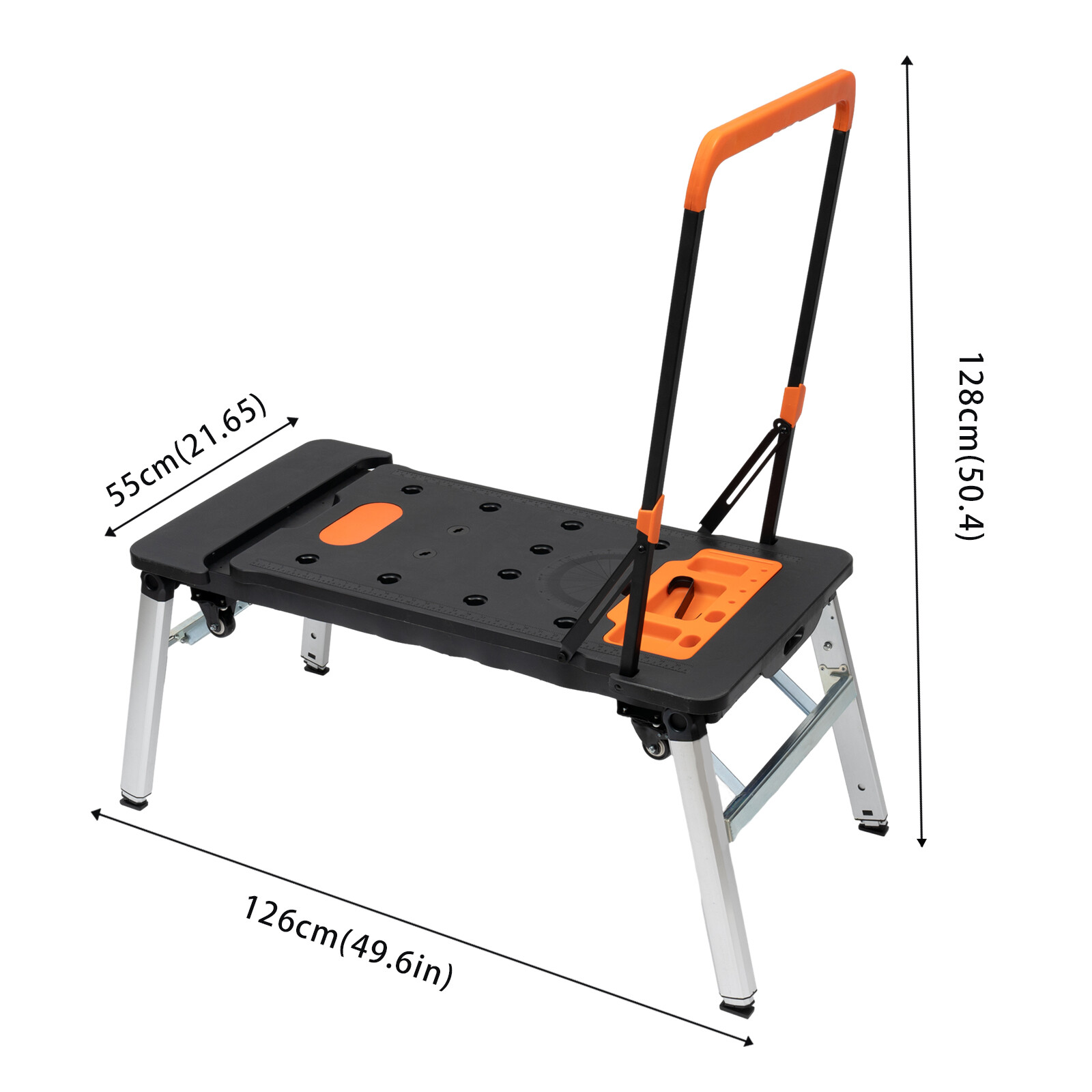7-in-1 Portable Workbench Folding Sawhorse Work Table 550LBS Capacity 1090x550mm