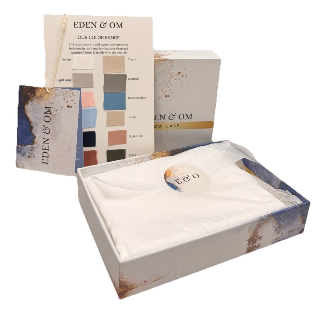 Eden & Om Pillow Case White Standard 20″x31″ EO-BPC-01-S | Brand New With Tags