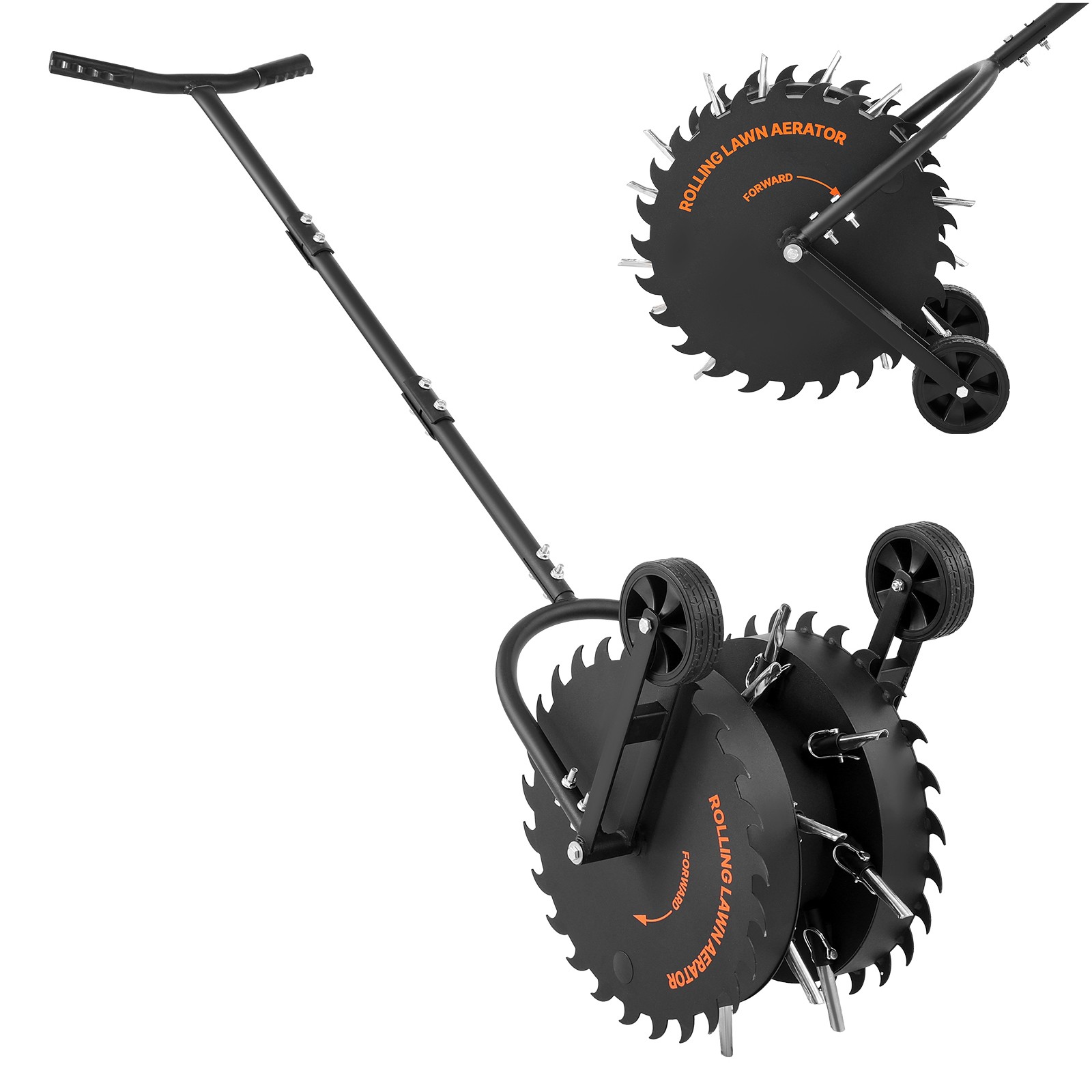 Uimoso 16.6 in Rolling Lawn Core Aerator with Anti-Clog Tines and Coring Roller