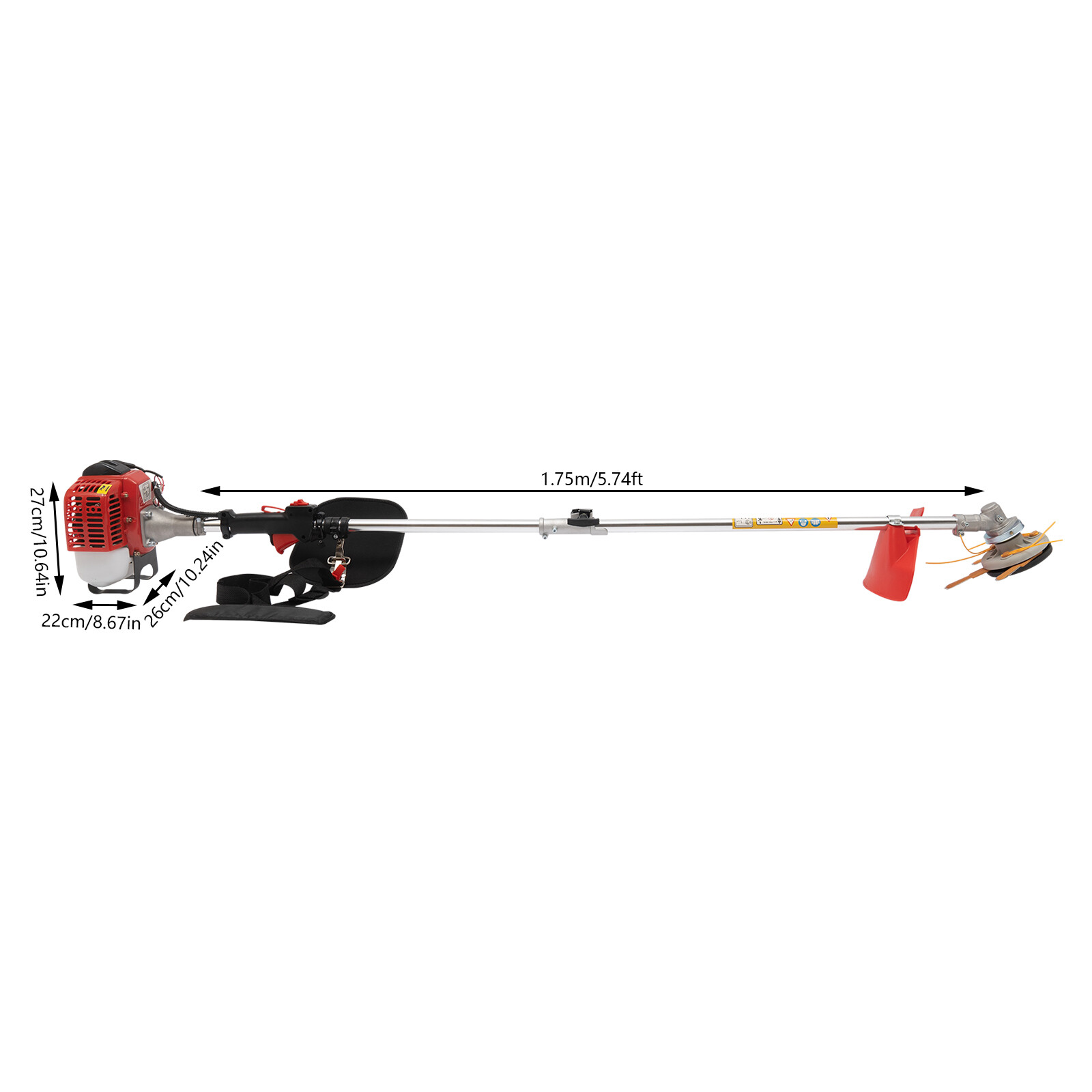 Gas Weed Trimmer Brush Cutter Lawn Edger Grass Trimmer Eater 26cc/33cc/43cc