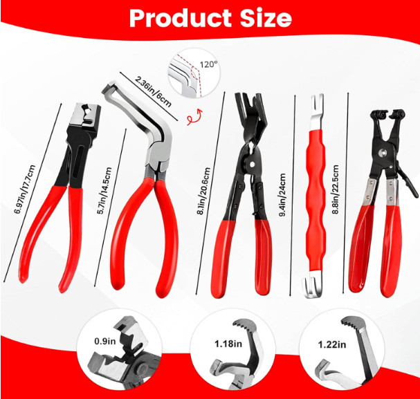 5Pcs Automotive Electrical Disconnect Pliers Kit