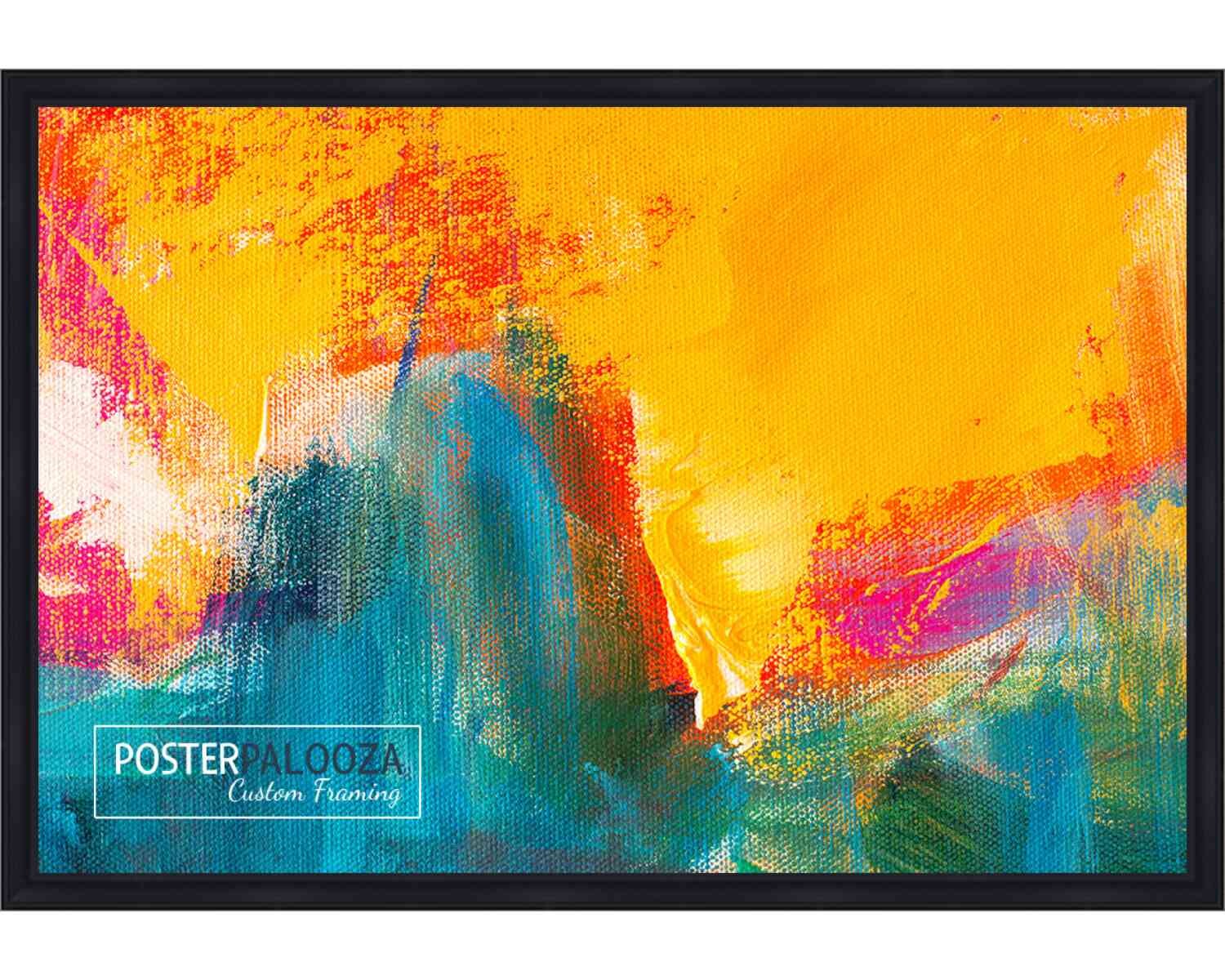 Photo Size Classic Modern Black Frame – UV Acrylic, Backing, Hanging Hardware