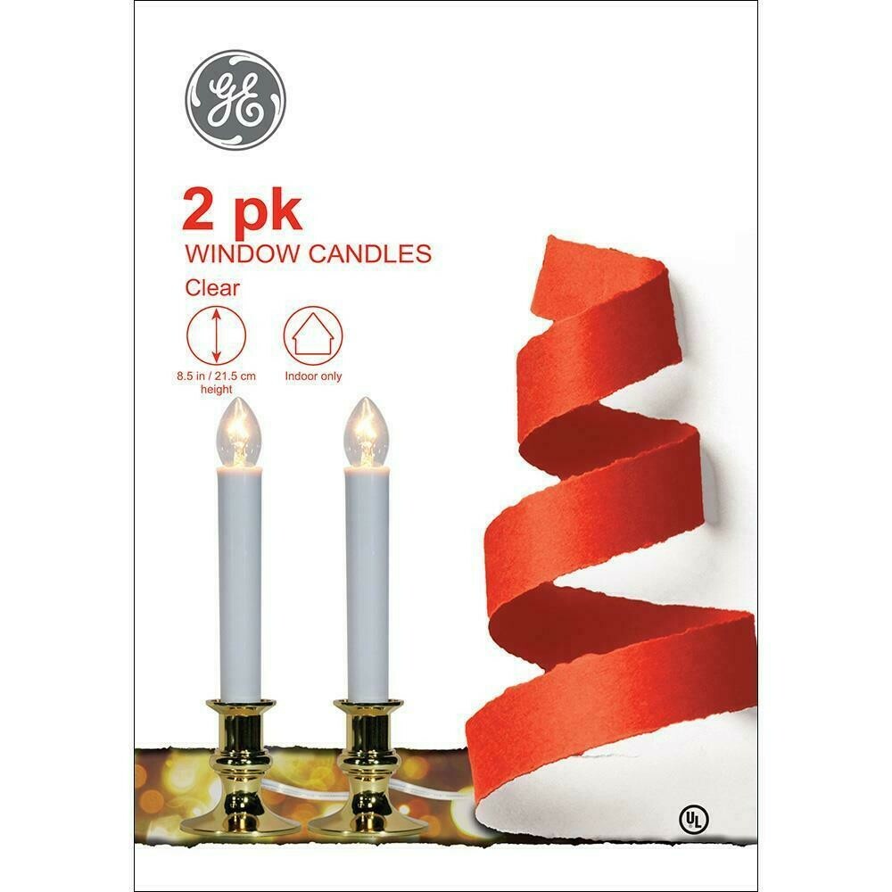 GE 2 pack Window Candles, Electric, Clear 8.5 in/21.5 cm New in Box! (3 boxes)