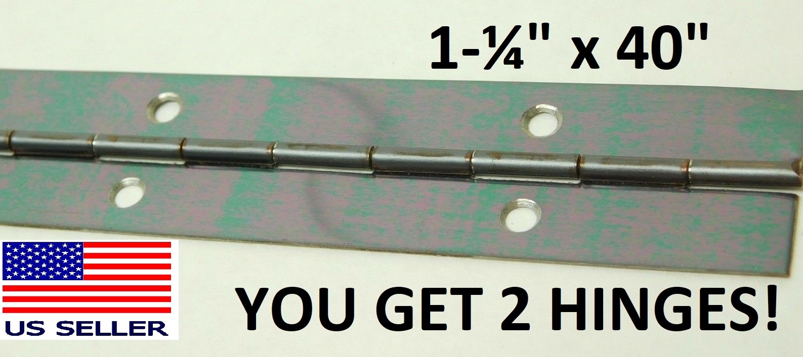 2-Pk! Continuous Piano Steel Hinge 1-1/4″ x 40″ Inch Gloss Black Shine Finish HF