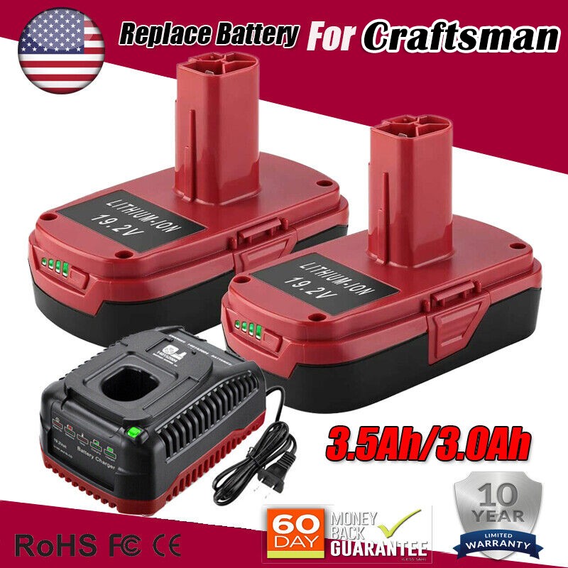 Pack 19.2V 3.5Ah Replacement Battery / Charger for Craftsman 19.2V Lithium C3