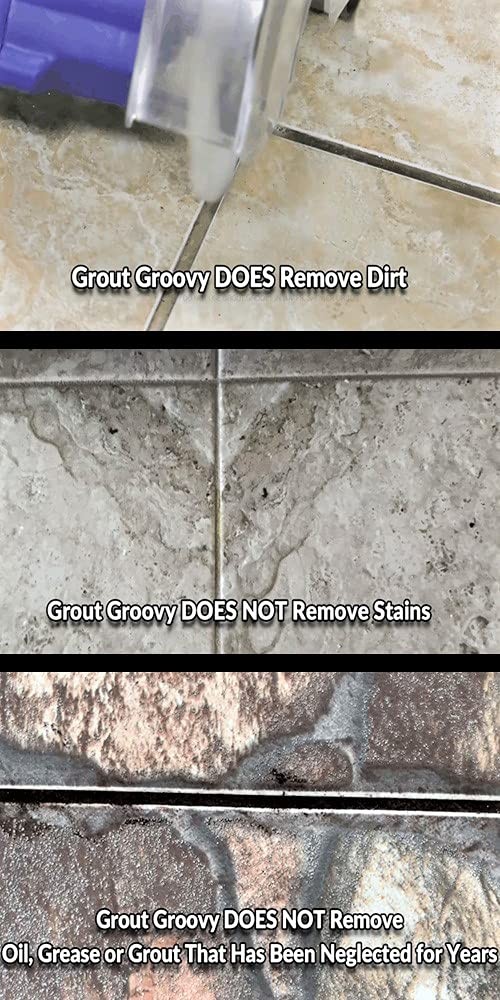Grout Groovy! Electric Stand-Up Grout Cleaning Machine for Tile Floors & Bathroo