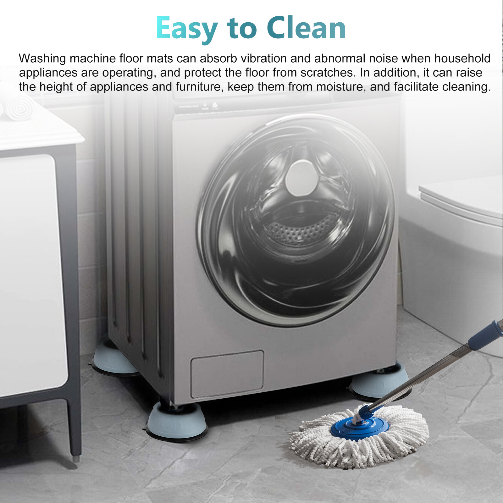 8Pcs Anti Vibration Washing Machine Support Anti-Slip Rubber Feet Base Pads Mat