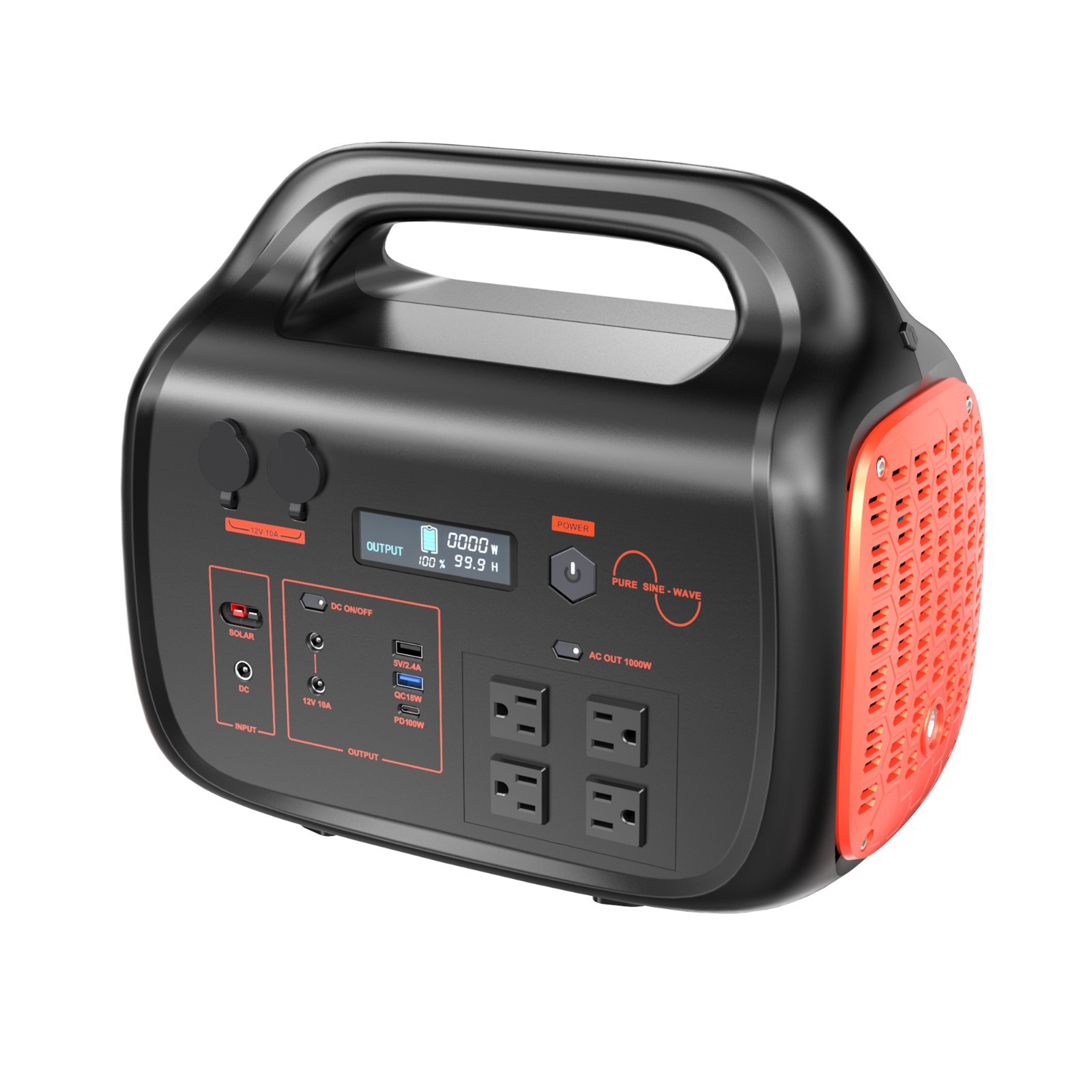 1000W 1024Wh LiFePO4 Portable Power Station for Camping RV Home Emergency Backup