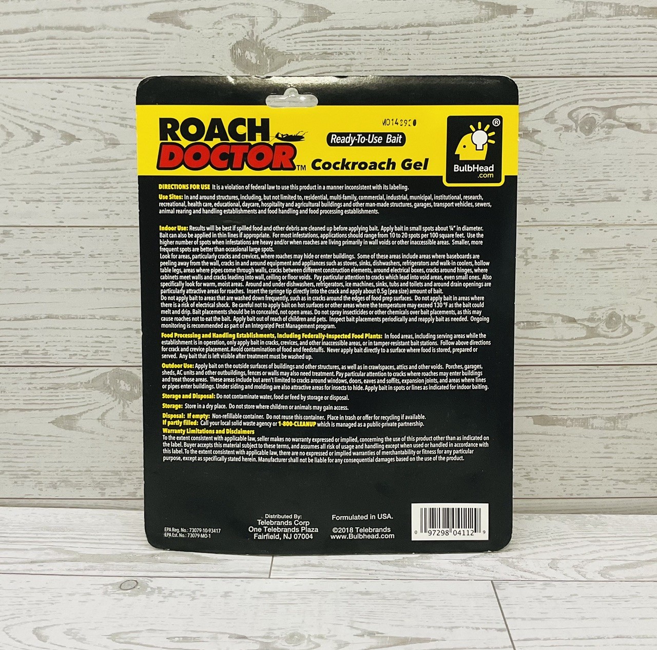 BulbHead Roach Doctor Cockroach Gel Ready To Use Bait Syringe New