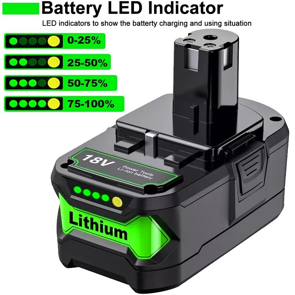 PACK For RYOBI 18V 8.0Ah P108 High Capacity Battery 18Volt Lithium-Ion One Plus