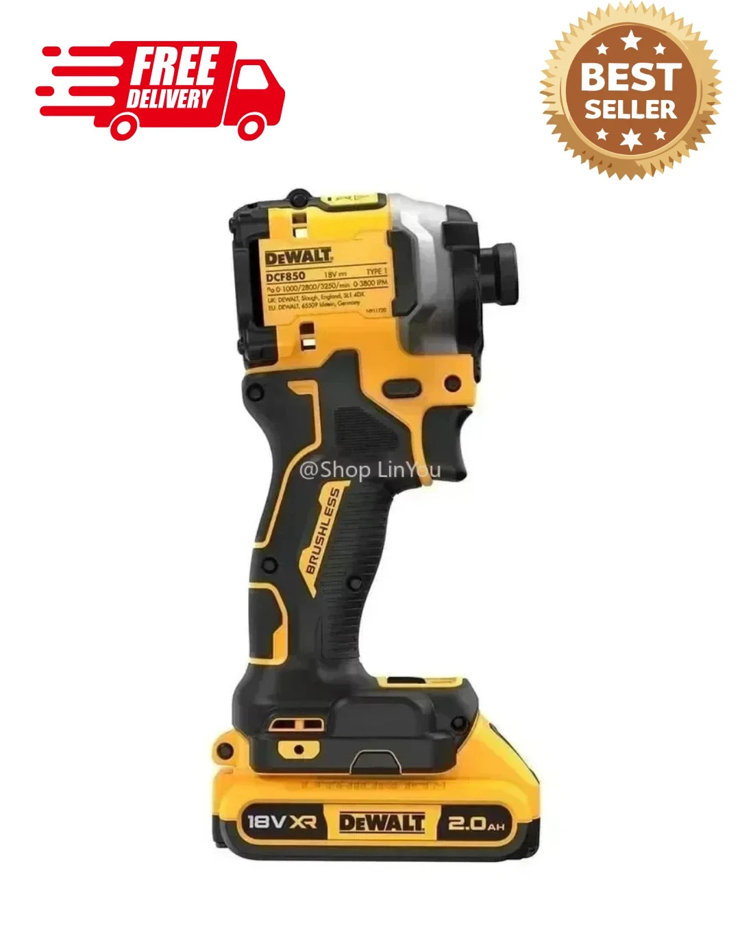 DEWALT DCF850B ATOMIC 20V MAX 1/4 inch Cordless Impact Driver (Tool Only) -…