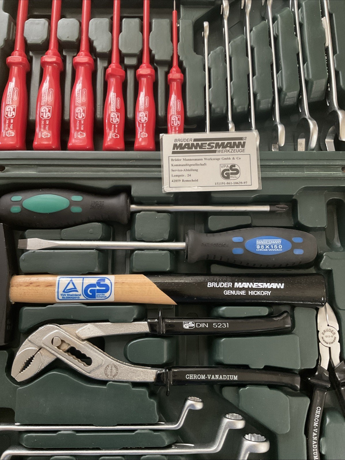 Vintage Brüder Mannesmann 2060-21 21-Pc Electrician Mechanic Mixed Hand Tool Set