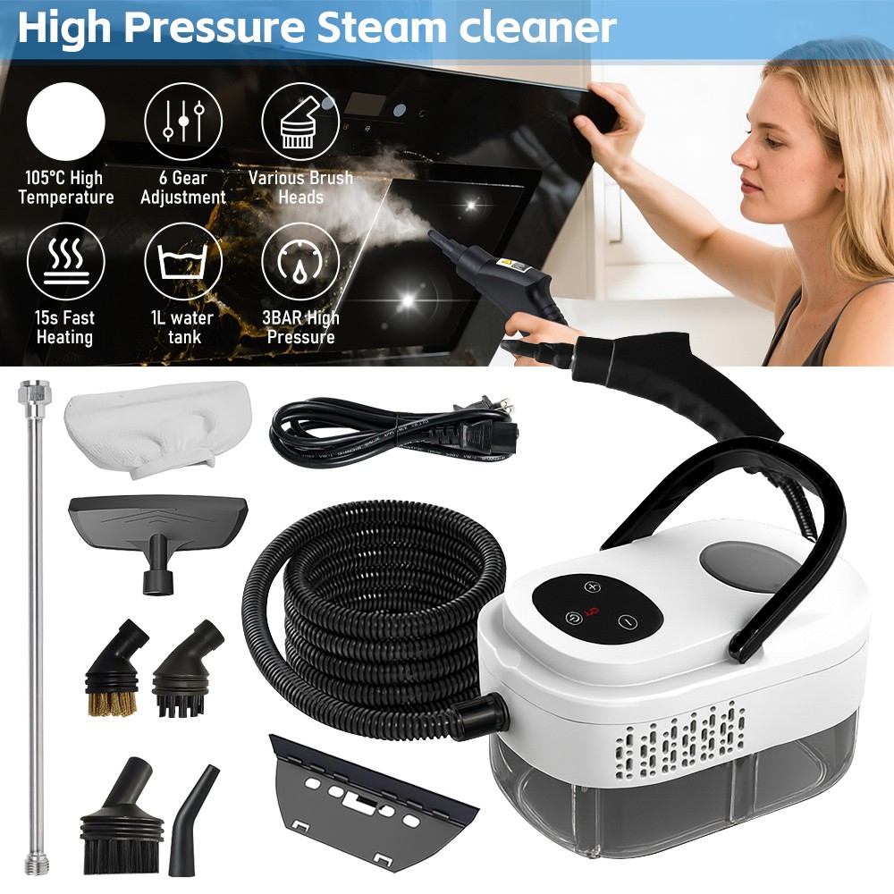 3000W Handheld Steam Cleaner High Pressure & High Temp for Home Car Cleaning Kit