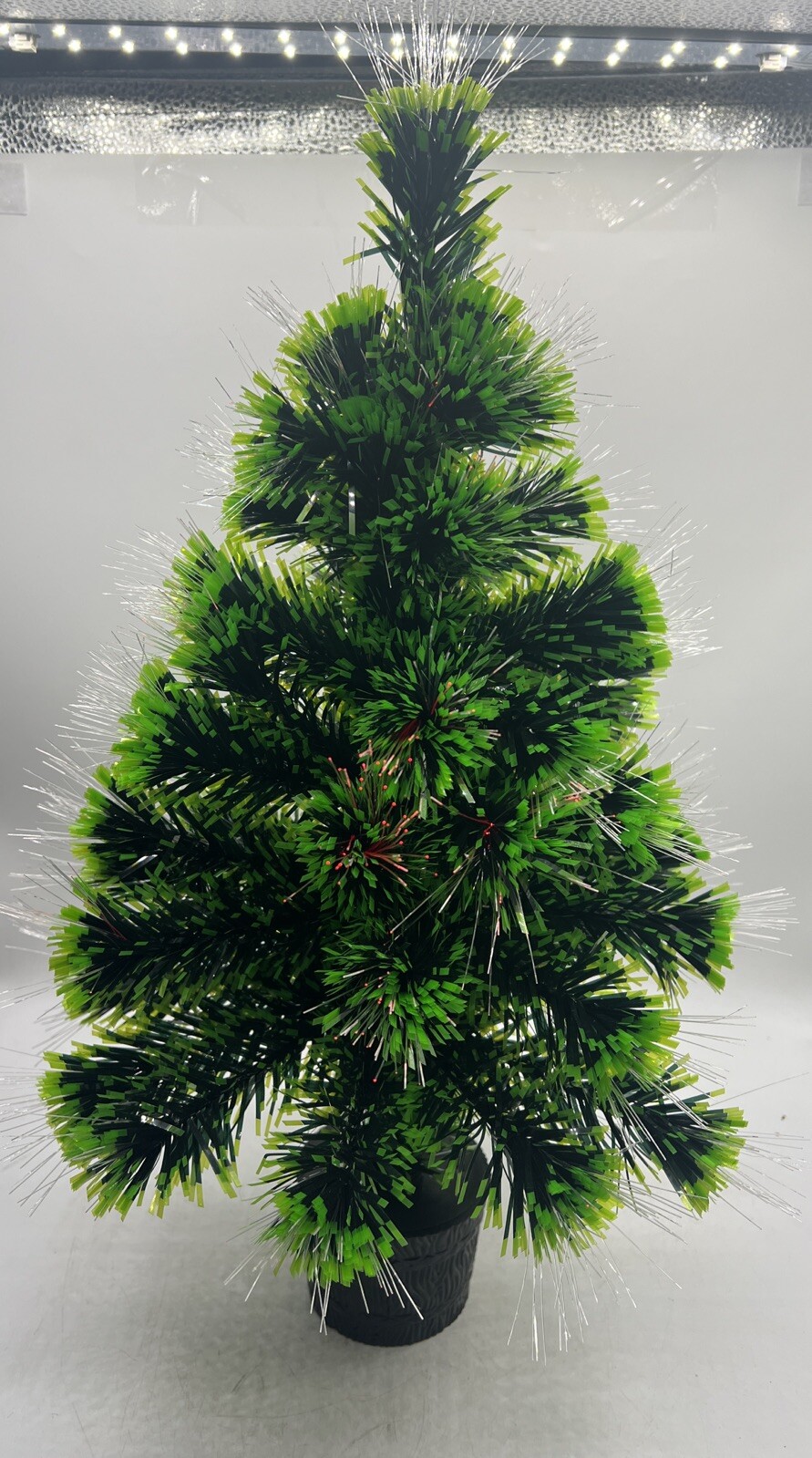 Fiber Optic Christmas Tree 22” Continuous Color Blinking Lights Battery Operated