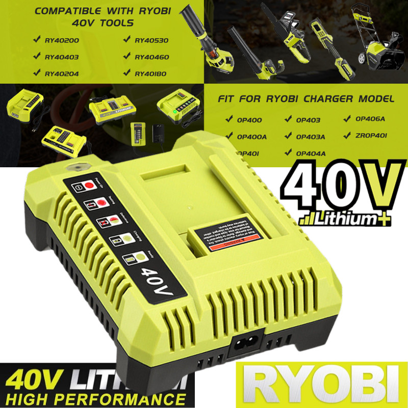 For RYOBI 40V Lithium-Ion 6Ah High Capacity Battery OP40404VNM Battery /Charger