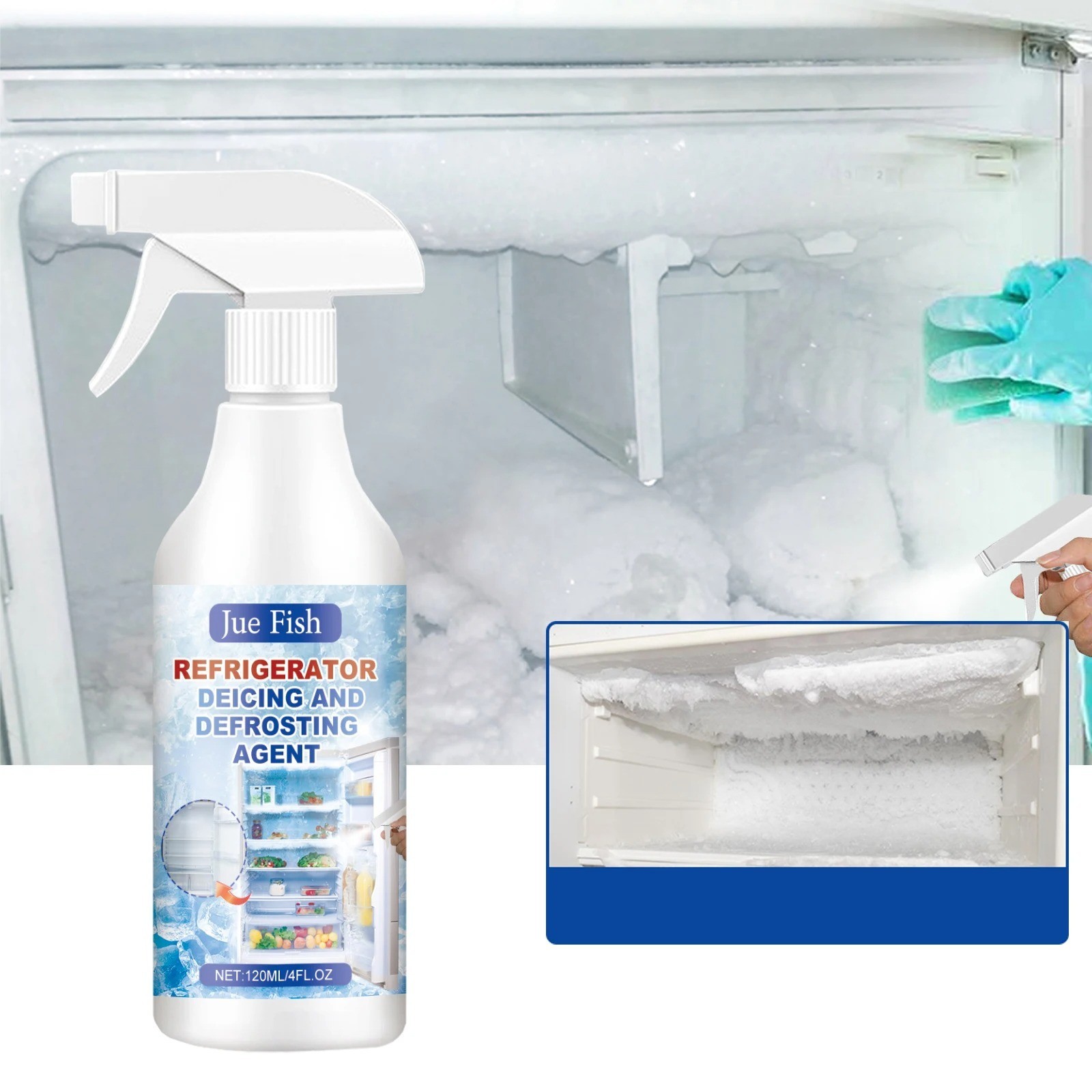 120ml Freezer Defrosting Deicing Spray,De-Icer For Refrigerator Buildup best
