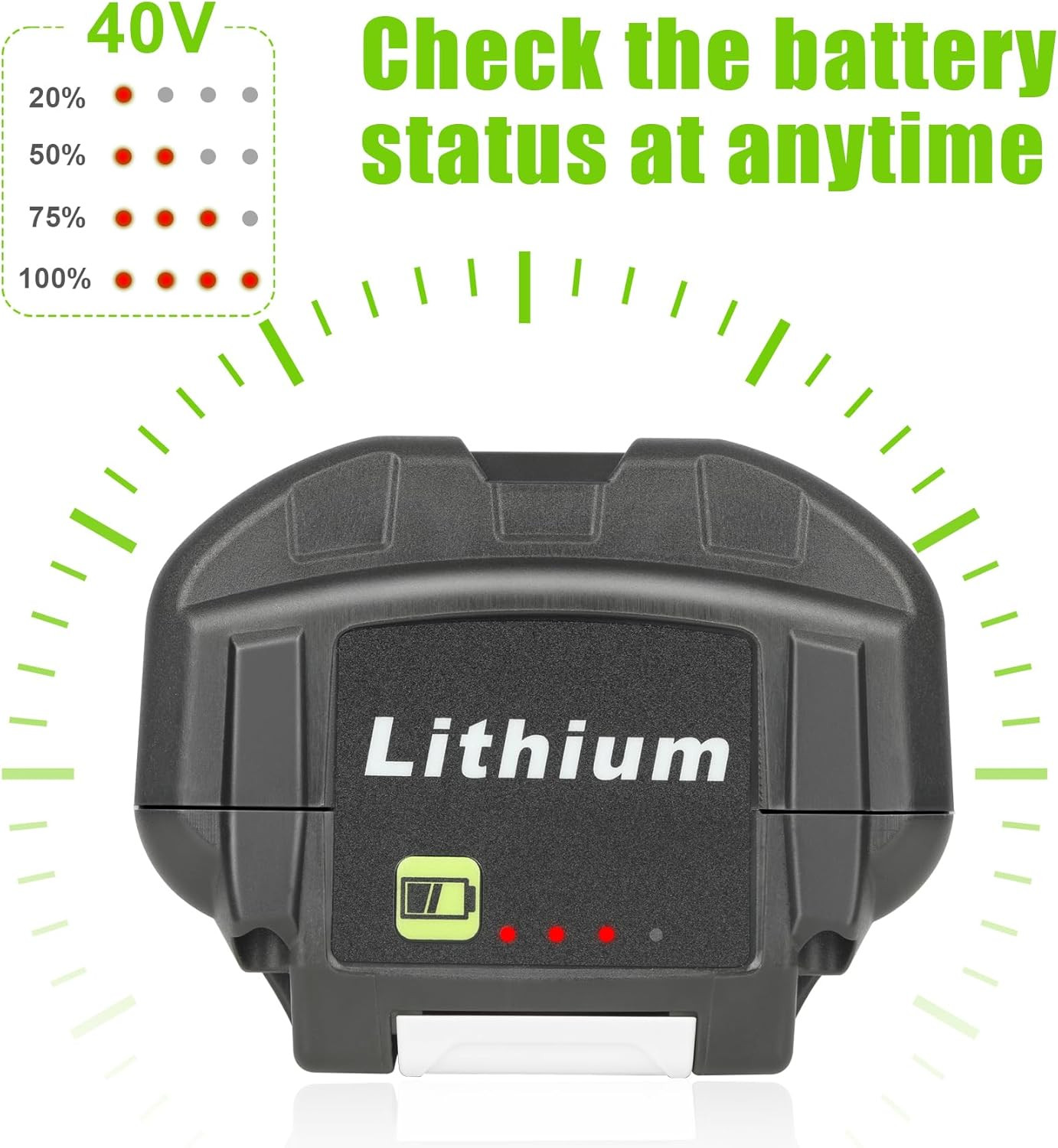 6.0Ah 40V Battery For Ryobi 40 Volt Lithium OP4060 OP40261 / OP401 Dual Charger
