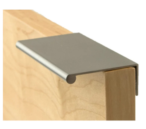 Silverline Brushed Satin Nickel Finger Edge Pulls Aluminum Cabinet Door Handle