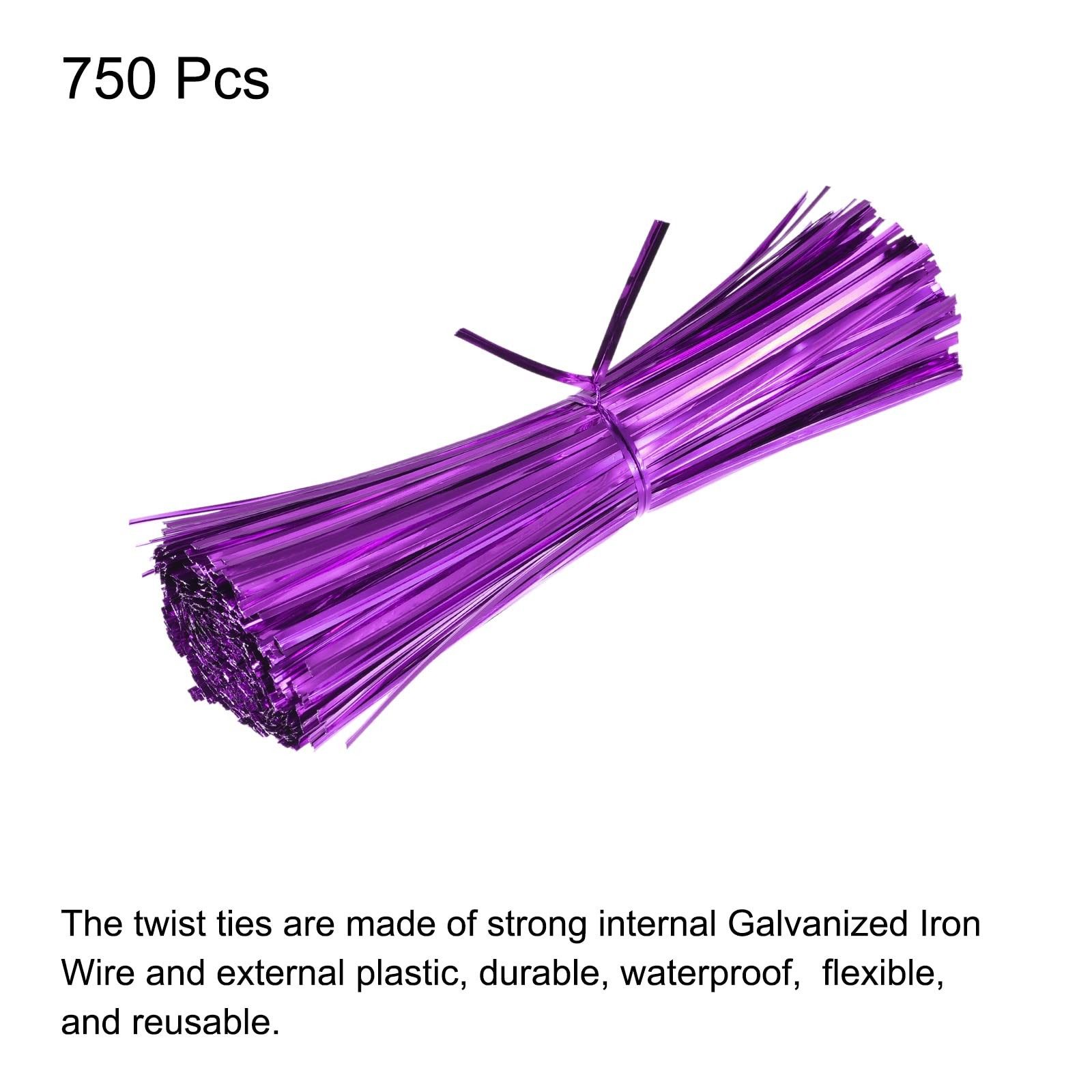 Metallic Foil Twist Ties 7″ for Bread, Candy, Gifts & Crafts 750 Pack