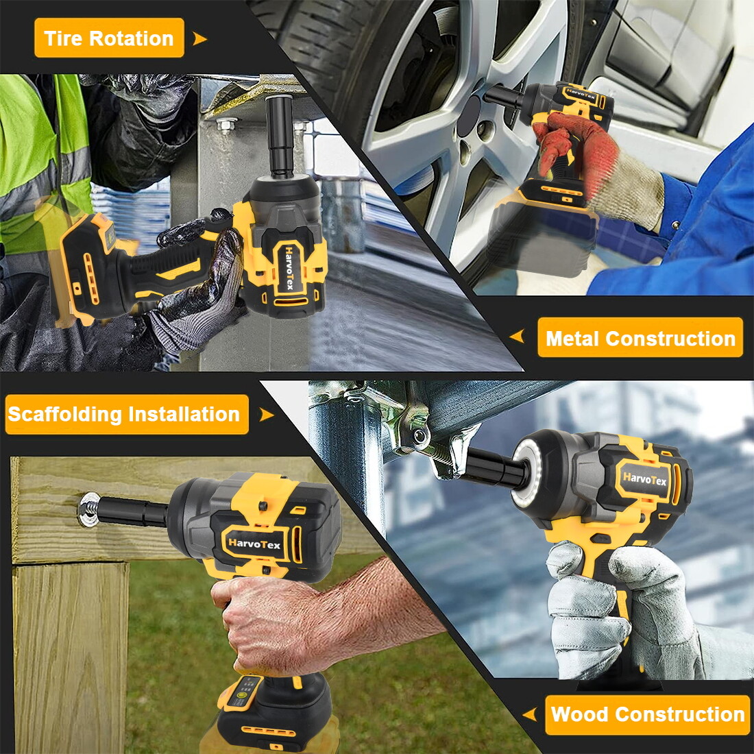 Cordless Impact Wrench for 20V DEWALT Battery, 1/2 Inch Brushless High Torque