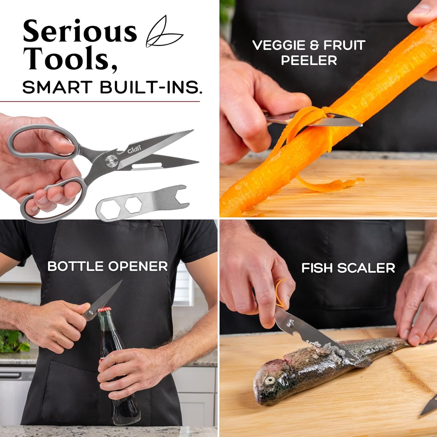 PREMIUM KITCHEN SCISSORS LIFETIME REPLACEMENT WARRANTY HEAVY DUTY KITCHEN SHEARS