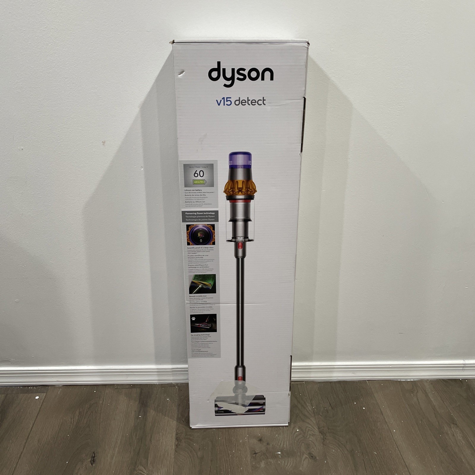 Dyson V15 Detect Cordless Stick Vacuum Cleaner – Yellow/Nickel (447261-01)