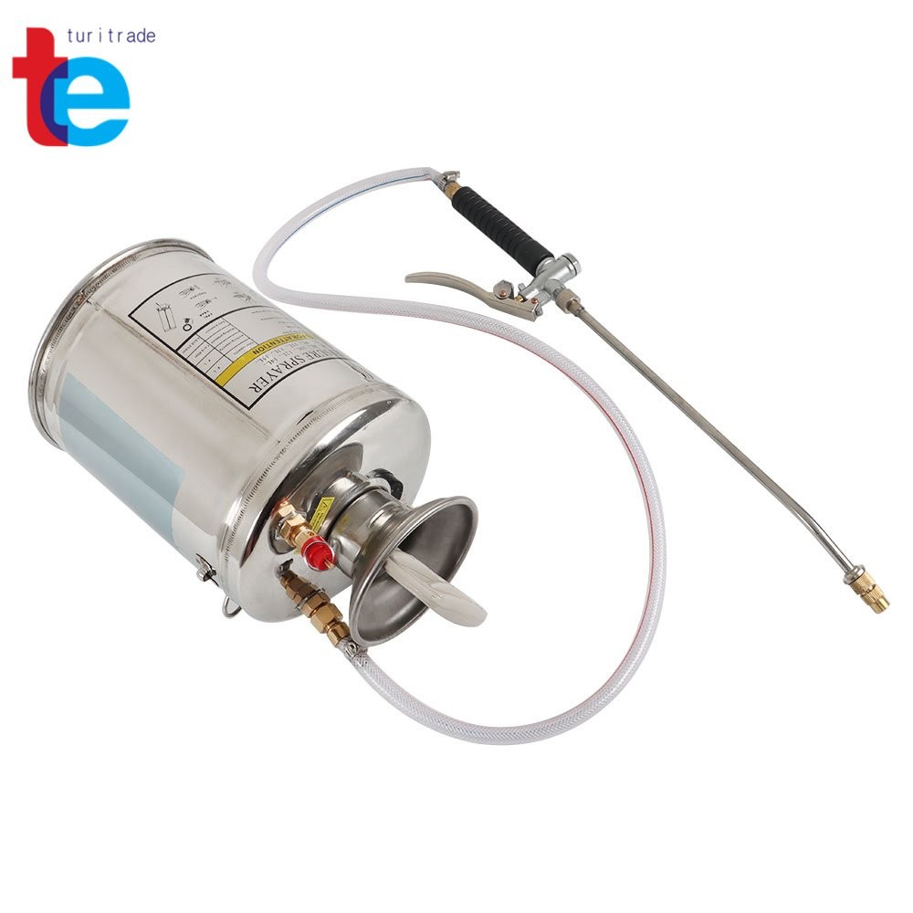 1Gallon 4L Stainless Steel Sprayer w/3′ Hose for Pesticide Clean and Sanitizing